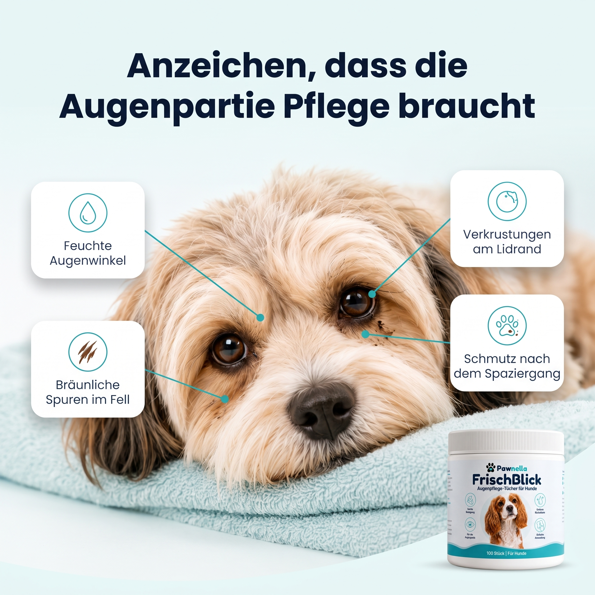 Anzeichen für Tränenspuren